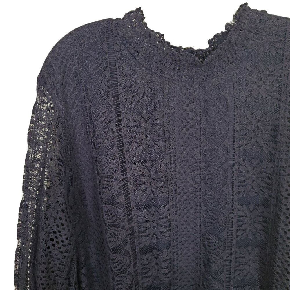 Sheryl Crow NWT Plus Size 3X Top Open Lace Overlay Romantic Feminine Ruffle - Picture 4 of 8